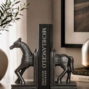 Atlı Kitap Tutucağı Siyah renk